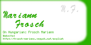 mariann frosch business card